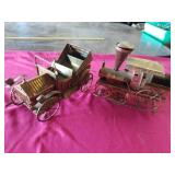 VINTAGE METAL CAR AND TRAIN ENGINE