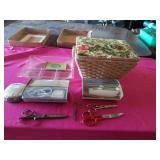 SEWING BASKET AND ELECTRIC SCISSORS