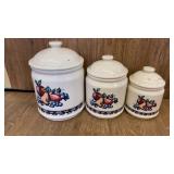 3 CERAMIC CANISTERS