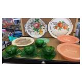 DECORATIVE PLATES , BOWLS , FIREKING PLATE, GREEN