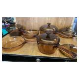 VISION CORNING GLASSWARE POTS, PANS