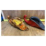 2 CERMANIC CORNUCOPIA  CONTAINERS