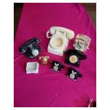 TELEPHONE SHAPED TEA POTS, PLANTERS, MISC