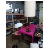 FLOOR LAMP AND TALL WOOD TABLE LAMP