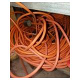 100 FOOT EXTENSION CORD, 2 METAL BOXES AND MISC