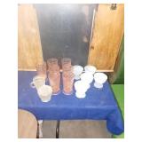 PINK DEPRESSION GLASSES, SHERBET BOWLS, CLEAR