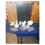 VARIOUS FIGURINES, PLANTERS, MISC