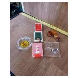 SOUVENIR CARDS, ASHTRAY, PAPERWEIGHT AND SALT AND