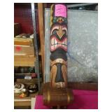 TIKI WOODEN WALL MASK AND A BARREL
