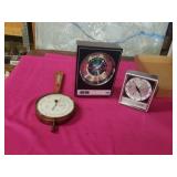 BAROMETER,  WORLD TIME CLOCK, DAY/DATE CLOCK