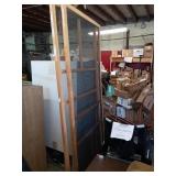 TWO WOOD FRAMED SCREEN DOORS, NO HINGE HARDWARE