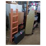 DISAY LADDER, TV TRAY, IRONING BOARD AND SUIT