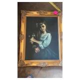 OIL PAINTING ON CANVAS-BEAUTIFUL FRAME - 24 IN BY