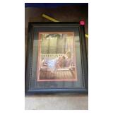 FRAMED NICE PICTURE MOTHER -  DAUGHTER 25IN BY 31