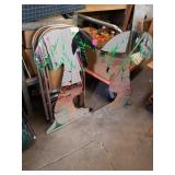 38" ACRYLIC GLASS PALM TREE AND FLAMINGO