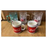 5 COCA COLA COFFEE CUPS AND FROSTY MUGS