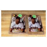 2 BARRY BONDS PROMO SAMPLE BASEBALL CARDS