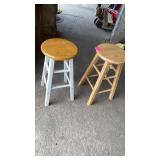 2 WOODEN BAR STOOLS