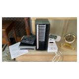 BATTERY OPERATED MANTLE CLOCK, CARBON MONIXIDE