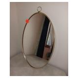 30" OVAL HANGING MIRROR WITH GOLD TRIM