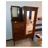 VINTAGE CHIFFORDROBE, 63" TALL, 38" WIDE, 18" DEEP