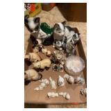 BOX OF CAT FIGURINES