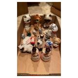 CAT  AND ANIMAL FIGURINES   AND 2 PRAYER LADYS