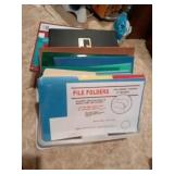 BIN OF A VARIETY OF HANGING FOLDERS