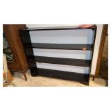 4 SHELF BOOK SHELF, 48 BY 54 IN AND TWO CHAIRS