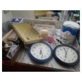 BATTERY CLOCKS, WATER PIC  AND BATHROOM SUPPLIES