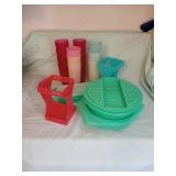 PLASTIC GLASSES, COLANDER, MISC