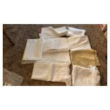 8 PANELS OF LACE CURTAINS AND SHOWER CURTAIN WITH