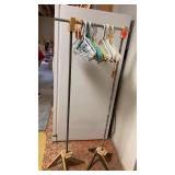 HAND MADE CLOTHES RACK WITH HANGERS, EXPANDABLE