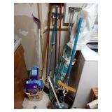 IRONING BOARD, BROOM, MOPS, SWIFFER SWEEPER AND