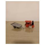 PLASTIC TOY TRAILER, PLASTIC AND METAL MINIATURE