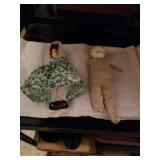 ANTIQUE PORCELAIN HEAD DOLL AND A CENTENNIAL DOLL