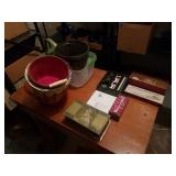 MISCELLANOUS BASKETS, VINTAGE TIN BOX,