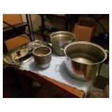 ALUMINUM KETTLE, STRAINER AND MISCELLANOUS PIECES