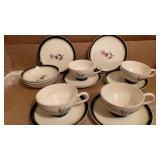 MID CENTURY PARTIAL SET OF CUPS , PLATES, BOWLS,