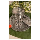 SERVING TRAY WITH BUTTER,SALT AND PEPPER AND ICE