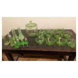 GREEN DEPRESSION CANDY/ COOKIE CONTAINER, SALT/