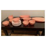 SUNVALLEY MELNAC  INCOMPLETE SET OF PINK DISHES