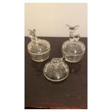 2 - 1/2 VINTAGE POWDER DISHES- DONKEY DOES NOT