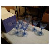 6 AVON WATER GOBLETS AND BUD VASE