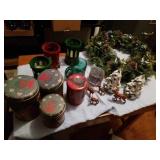 CHRISTMAS DECORATIONS AND A WREATH