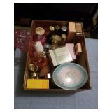 BOX OF AVON PERFUMES,  TALCS AND POWDERS SOME A