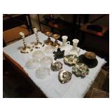 NUMEROUS CANDLE HOLDERS , SOME AVON