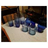 BLUE GLASSES AND VASES