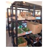 6 FT METAL SHELF, FIVE TIER, ITEMS ON SHELF NOT