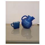 ONE10-IN AND ONE 4 IN RARE BLUE DEPRESSION GLASS